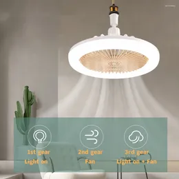 Ventilatori da soffitto con lampada di illuminazione Ventilatore a LED da 30 W Slient con telecomando Camera da letto casa