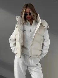 여자 조끼 퀼트 재킷 여자 겨울 느슨한 파카스 코트 빈티지 벨트 아웃복 사무실 숙녀 따뜻한 면화 복구 재킷
