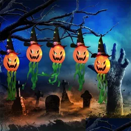 Altre forniture per feste festive Decorazioni di Halloween Luci Fai da te Appendere LED colorati con corda di zucca a bolle lampeggiante per interni O Dh91A