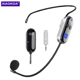 Walkie Talkie Xiaokoa Wireless Microphone Headset UHFワイヤレスヘッドセットハンドセット2インチLEDデジタルディスプレイ165 ftレンジマイク231023