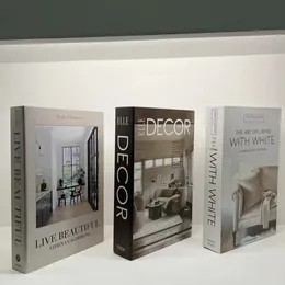 Dekorativa föremål Figurer 3PCSSet Fashion Fake Books Decoration Luxury Book Designer Living Room Simulation Home Decor Presents 231023