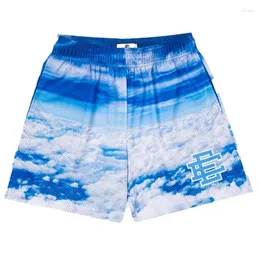 Shorts masculinos casual fitness esportes verão ginásio treino basquete praia malha respirável moda mangas curtas