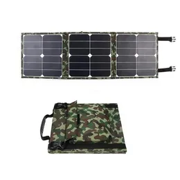 40W 3 painel solar dobrável IP65 carregador solar de camuflagem portátil resistente à água para camping, caminhadas, viagens