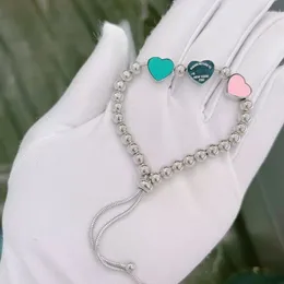 2024 bella originale designer donna ragazza rosa verde tri cuore collana braccialetto in acciaio inossidabile 750 Amore 18 carati oro argento logo incidere set di gioielli di Natale