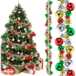 クリスマス装飾29.5フィートクリスマスボールガーランド粉砕ボールオーナメントボールガーランドクリスマスツリーボール装飾2 "1.2"と0.8 "ボール231024