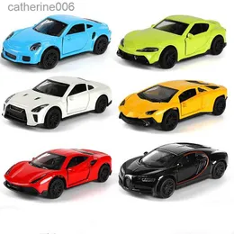 Other Toys 1 43 Diecast Alloy Car Model Metal Pull Back Simulation Car Toy Boy Sports Car Ornament with to Open the Door Toys for kidsL231024