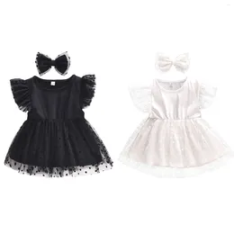 Mädchen Kleider Pudcoco Kleinkind Baby Mädchen Zweiteilige Outfits Dot Print Prinzessin Kleid Und Stirnband Für Party Sommer Kleidung 9M-5T