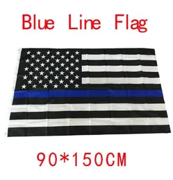 90150cm Blueline USA Flags 3x5 Foot Thin Blue Line USA Flag Black White and Blue American flag with brass Grommets DBC BH27509662