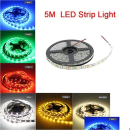 LED Strips Strip Light Kit Flexível Smd2835 5050 300Leds Fita 5 M 12V DC Aquário Decoração Maquiagem para Festa em Casa Natal Gota de Dhwnp