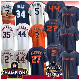 هيوستن سبيس سيتي التوصيل Astros البيسبول القميص خوسيه ألتوف يوردان ألفاريز أليكس بريجمان كايل تاكر كريج بيجو جوستين فيرلاندر غورييل جيريمي بينا حجم S-5XL