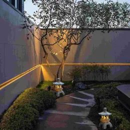 Lanterna Solare Giardino A Pagoda Giapponese – Altezza 24 Cm, Resina, LED, Per Esterno E Interno