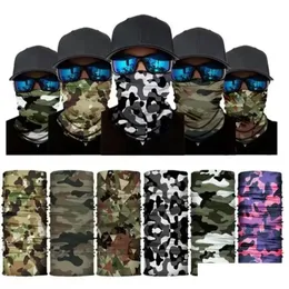 Maschere per feste Sciarpa magica senza cuciture per esterni Sci Camo Mezza maschera Bandana Scaldacollo Fascia per capelli Turbante Ciclismo all'ingrosso Cpa4459 Drop Dhktz