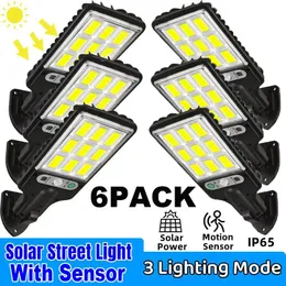 Garden Decorations 6pack Motion Sensor Solar Outdoor Lights Waterproof 117COB LED Security Wall Lights Street Lamps with 3 Mode Patio Garage Yard 231023