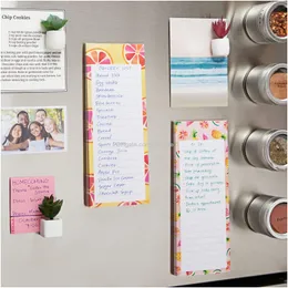 Notes Magnetic Fridge Notepads For Grocery Shop Lists Todo Memos Fruit Design Drop Delivery Amxte