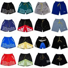 Shorts de grife rhude shorts moda verão calças de praia homens de alta qualidade calças de rua masculinas curtas EUA Siize: S-XL A8