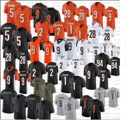 Ja'Marr Chase Cin Joe Burrow Football Jerseys 5Tee Higgins Evan McPherson Joe Mixon Germaine Pratt Sam Hubbard Logan Wilson Trey Hendrickson 2023