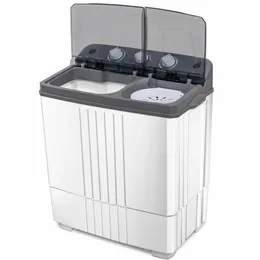 Máquina de lavar portátil giratória com capacidade de 20 libras, banheira dupla compacta