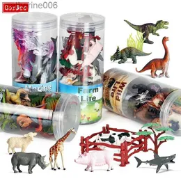 Andra leksaker oozdec miniatyr djur lekset brinquedo figur Wild Sealife Farm Dinosaur Model Action Figures Zoo Söt utbildning Kids Toyl231024