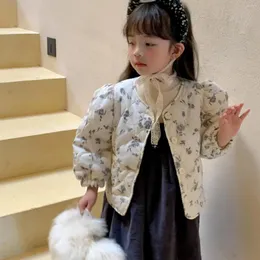 Ceket Sonbahar Kış Yürümeye Başlayan Kız Floral Pamuk Palto Moda Çocuklar hırka Uzun Kollu Üstler Bebek Günlük Kalın Sıcak Ceket Giysileri