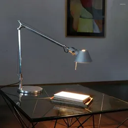 Lâmpadas de mesa estilo industrial lâmpada artemid luz ajustável braço giratório flexível e27 com cabeça para estudo de escritório