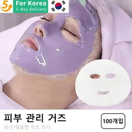 Dispositivos de cuidados faciais 100 pcs branco descartável spa gaze máscara folha de papel salão de beleza bloco especial pré corte fibra de pele 231024