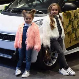 Down Coat Autumn Winter Imitation Fur Jackets For Girls Parkas Waterfall Baby Girl Faux Princess Children Outerwear