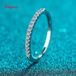 Pierścienie ślubne Smyoue Test Pierścień Pierścień Pierścień Diamond Wedding Diamond Band dla kobiet 925 Srebrny Srebrny Koronę Pojedynczy Ogon Pierścień 231023