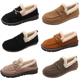 Cotton shoes fleece thickened women black brown gray khaki leather casual fashion trainers outdoor sports