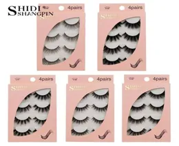 4 PairsBox 100 Thick Real Mink False Eyelashes Natural For Beauty Makeup Extension Fake Eyelashes False Lashes For Women Girls4267665