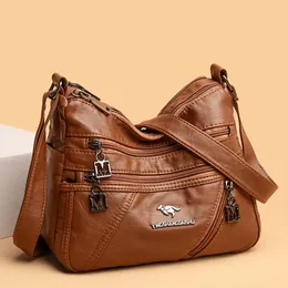 Evening Bags High Quality Soft Leather Luxury Handbags Purse Women Bag Designer Multipocket Crossbody Shoulder for Female Trend Sac 231023