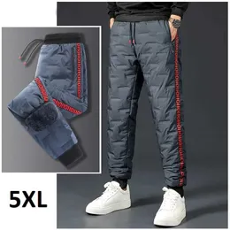 Calças masculinas 2023 novas calças casuais oversize diário jogging bolsos com zíper sweatpants de lã de cordeiro inverno quente calças grossas roupas masculinas