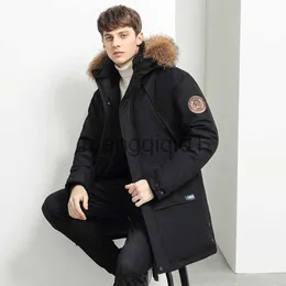 Jaqueta masculina de inverno com capuz grosso quente pato branco jaqueta jaqueta de comprimento médio jaqueta masculina casual roupas ao ar livre