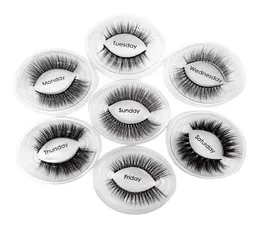 3D False Eyelashes Natural Long 7 Days Monday Tuesday Eyelash Mink Lashes Soft make up Extension Makeup Fake Eye Lashes6053853