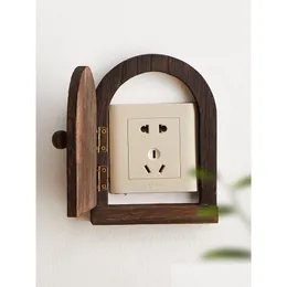 Switch Stickers Wood Door Socket Protector Sticker Wall Home Decorative Anti Touch Button Er Box Bedroom Living Room Kitchen Bathroo DH6CA