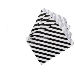 Gift Wrap 5 X 7 Inches White And Black Striped Paper Bags Holiday Wedding Christmas Favor Candy Treat Drop Delivery Am4Ad