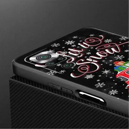 Custodie per telefoni cellulari Carino Buon Natale Custodia morbida nera per Xiaomi Redmi Nota 12 11 10 9 8 Pro 9s 8T 11 5G K40 10C 9A 10S 9C Copertura del telefono CoqueL231024