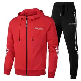 Heren trainingspakken Discovery hooded sweatshirt joggingbroek pak herfst en winter sportkleding vest rits hoodie jas 231024