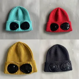 Boné de inverno dois óculos designer beanie mens boné óculos esportes ao ar livre gorras macio elasticidade lã chapéus designers mulheres crânio quente cor sólida hj02