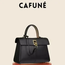 Evening Bags Fashion CAFUNE Ladies Leather Stance Wallet Shoulder Messenger Handbag Trapezoidal Bag 231024