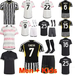 Club 23 24 Man Kids 7 Chiesa Soccer Jerseys Set 9 Vlahovic 14 Milik 25 Rabiot 6 Danilo 3 Bremer 5 Locatelli 16 McKennie Weah Cambiaso Miretti Football Shirt Kits Youwen