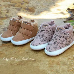 Erste Walkers Baby Moccasins Schuhe Junge Mädchen Winter warmer Säuglingsschnee Stiefel Fleece weicher Boden geboren in Indoor Sneakers Kleinkind