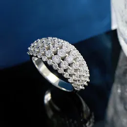 Anelli a grappolo Autentico anello europeo americano in argento sterling 925 per donna Design cavo semplice