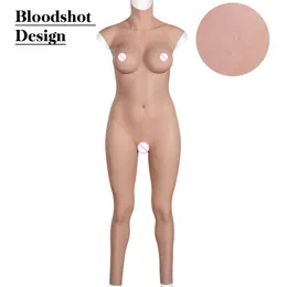 Catsuit Costumes Catsuit Costumes Pussy Silicone Bodysuit Plate Drag Queen Breast Forms Vagina for Transgender Crossdressers Fake Boobs