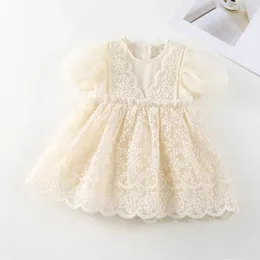 Vestidos de niña 2023 verano manga corta Puff vestido de princesa de malla para fiesta de cumpleaños ropa de encaje para niños