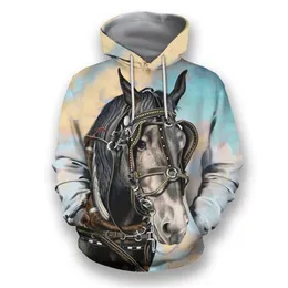 Толстовки с капюшоном по индивидуальному заказу, мужская толстовка с капюшоном, окрашенная в галстук, лошадь, 3D цифровой принт с изображением животного, лошади, мужской повседневный пуловер, свитер