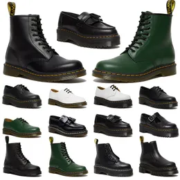 Najwyższej jakości designerskie buty damskie kostki botki najlepsze patent skórzane czarne martin pół buty doca Martens Cowboy Booties Kolanowe buty śnieżne buty zimowe 36-45