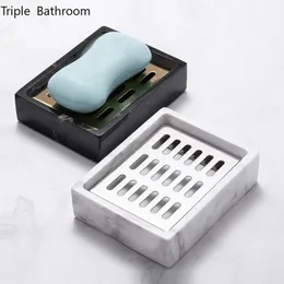 Pratos de sabão nórdico natural mármore saboneteira banheiro chuveiro suprimentos drenagem caixas de embalagem de sabão prateleiras de sabão casa acessórios de banheiro 231024