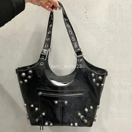 Balencaiiga Bags Классические сумки 23 Carry All New Le Cagole Locomotive Tote унисекс Крутая портативная сумка большой вместимости на одно плечо с заклепками