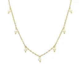 Naszyjniki wiszące w stylu stali nierdzewnej biżuteria multi perłowa łańcuch naszyjnika dla kobiet dziewcząt prezent