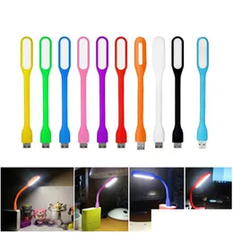 LED Light Lamp Mini Portable USB 6LEDS Super Bright Book Reading Justera Vinkel Flexibel belysning för Mobile Power Laptop Drop Deliver